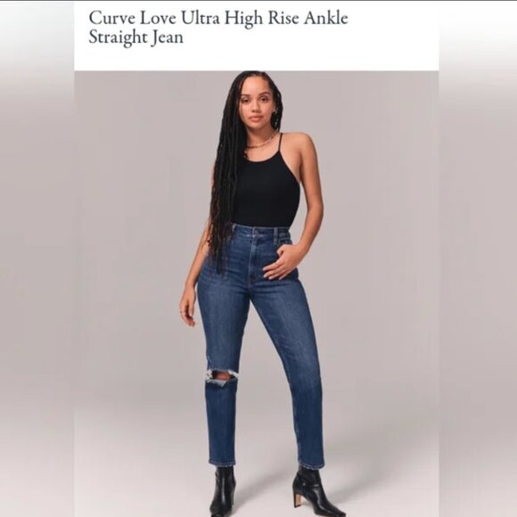 Abercrombie & Fitch Curve Love Extra Short High Rise Straight Leg Ankle XS 27 4 - Picture 13 of 13